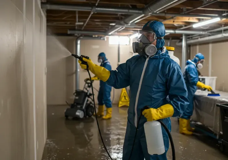 Basement Sanitization and Antimicrobial Treatment process in Stayton, OR