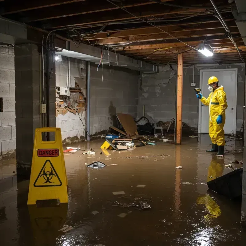 Flooded Basement Electrical Hazard in Stayton, OR Property